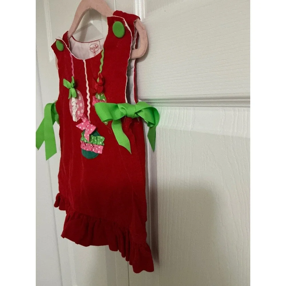 Mud Pie Baby Red Corduroy Christmas Ornament Holiday Dress 12 18 Months‎